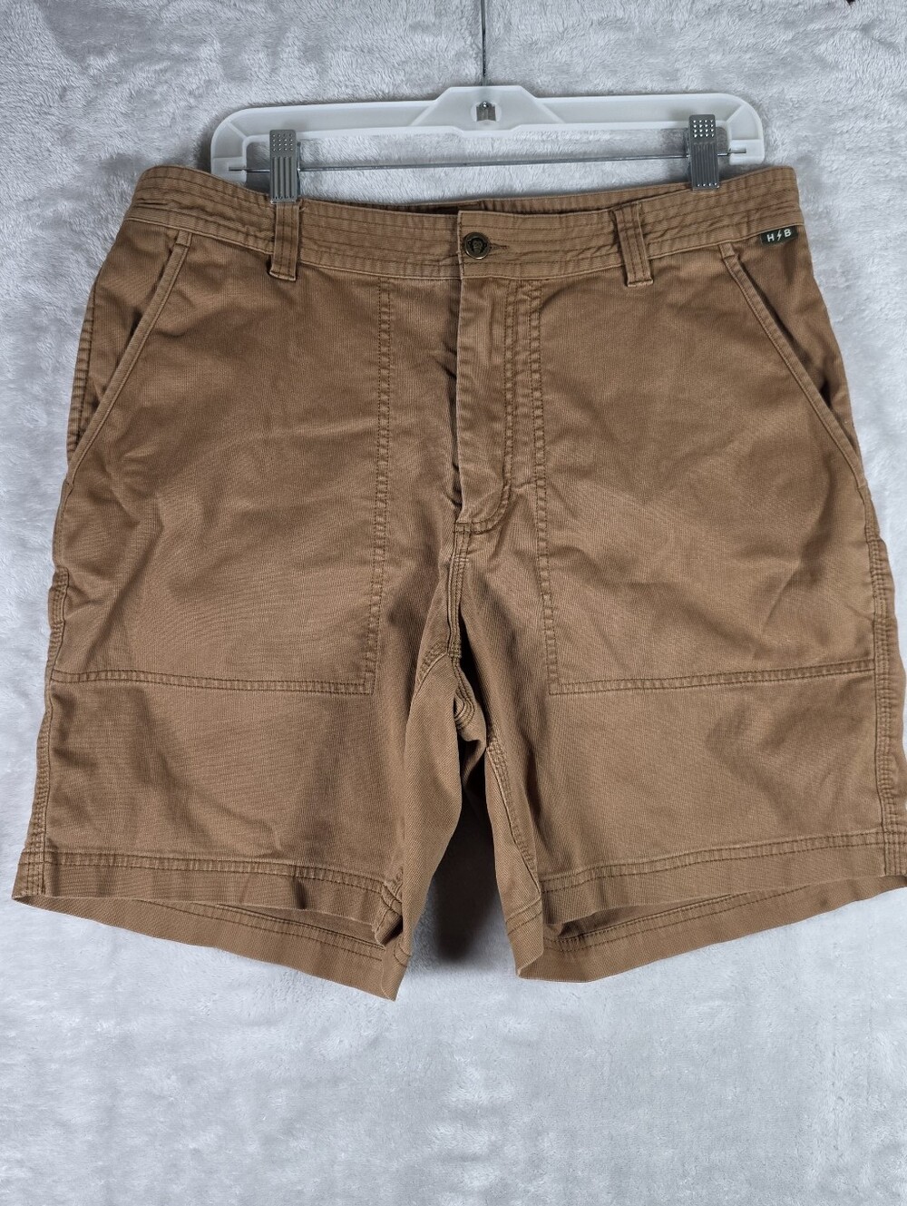 Howler Bros Dark Khaki Clarksville Walk Shorts Mens 34 Cotton Chinos 7.5” Inseam